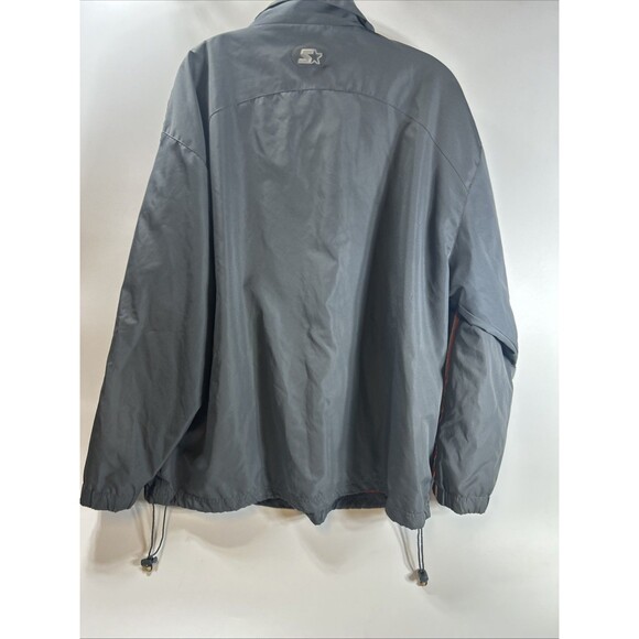 VINTAGE Starter Light Soft Shell Full Zip Jacket Windbreaker Men's L Gray Mesh - Picture 6 of 6